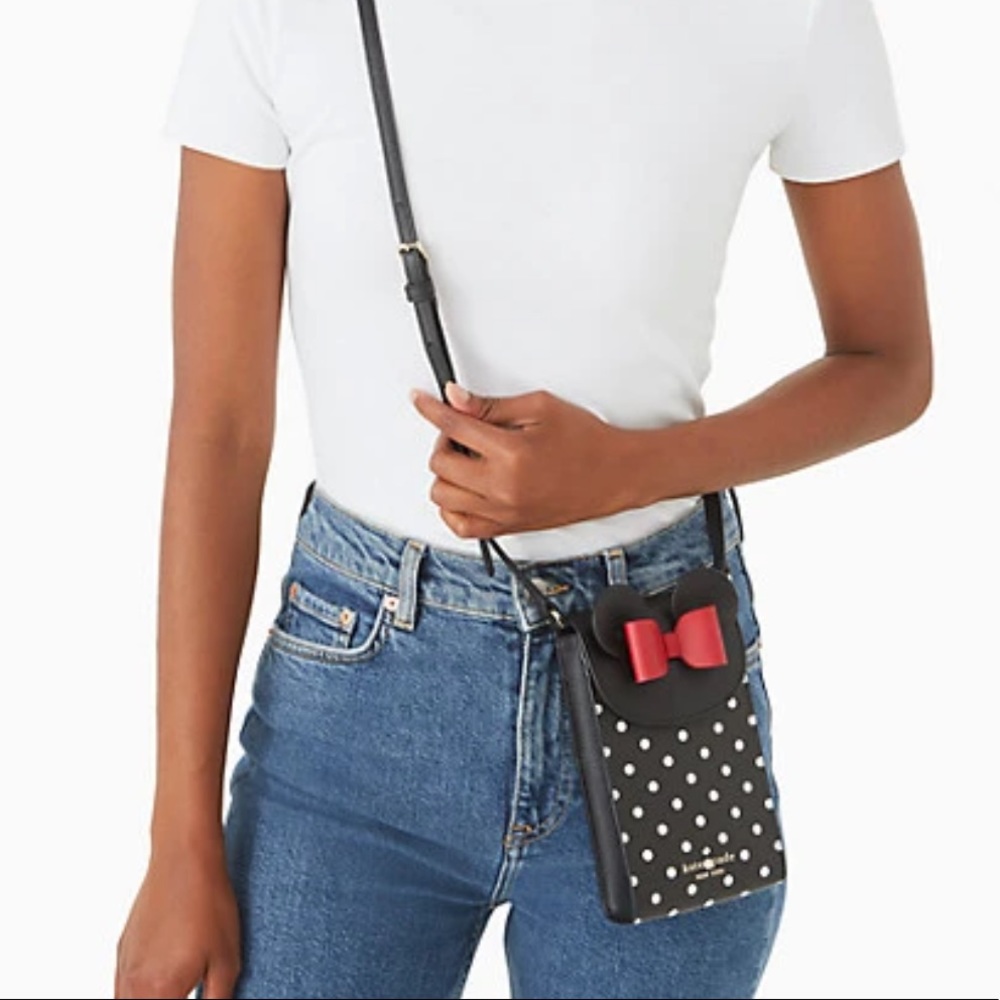 🎁 BEAUTIFUL MINNIE MOUSE DISNEY KATE SPADE DOT NS PHONE CROSSBODY NORTH SOUTH